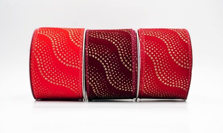 Glitterlint met golvend stippenpatroon